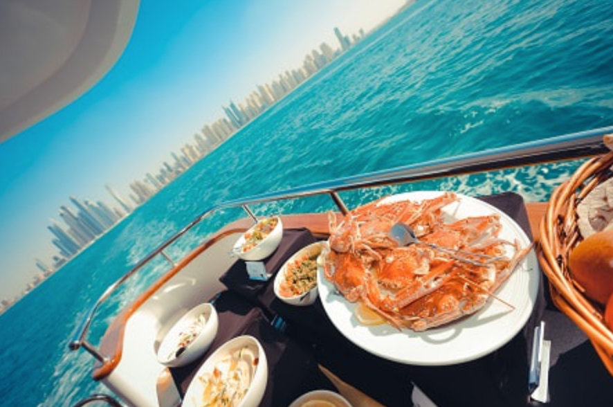 private yacht with food dubai