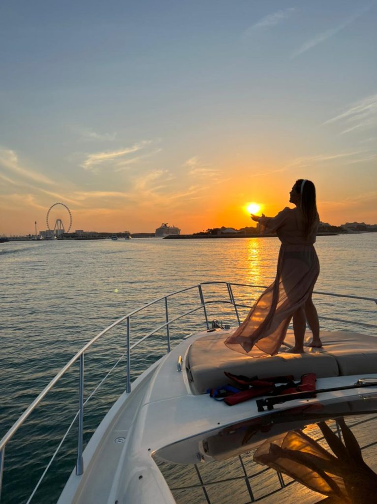 dubai yacht sunset